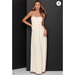 Lulus A star is bien cream strapless maxi dress XL